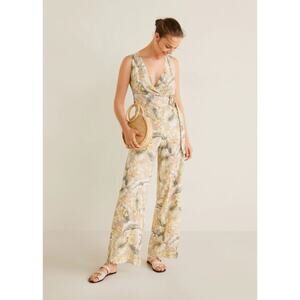Mango Casual Tropical Print Jumpsuit